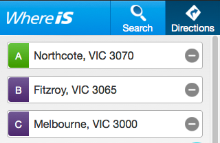 Screenshot: Route line on map