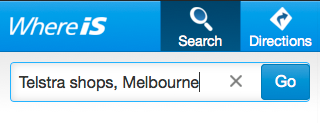 Screenshot: Search box